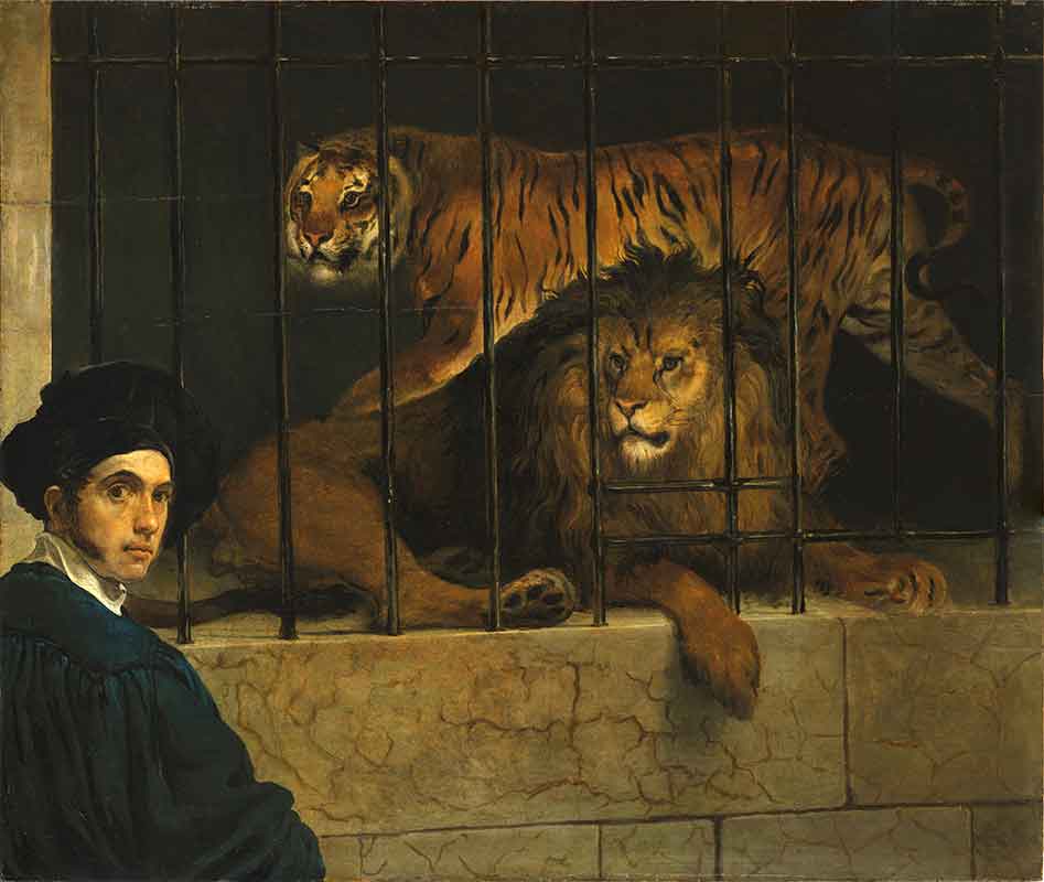 Autoritratto con tigre e leone di Francesco Hayez