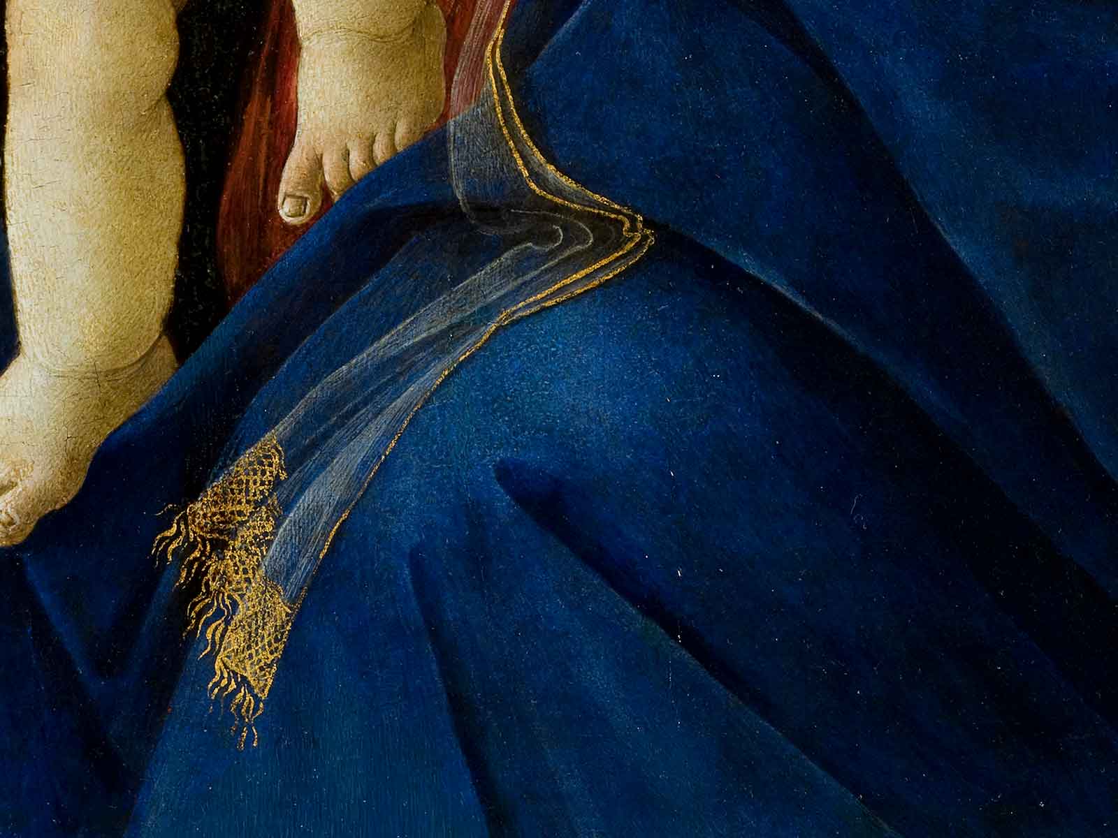 Dettaglio della Madonna del libro di Sandro Botticelli