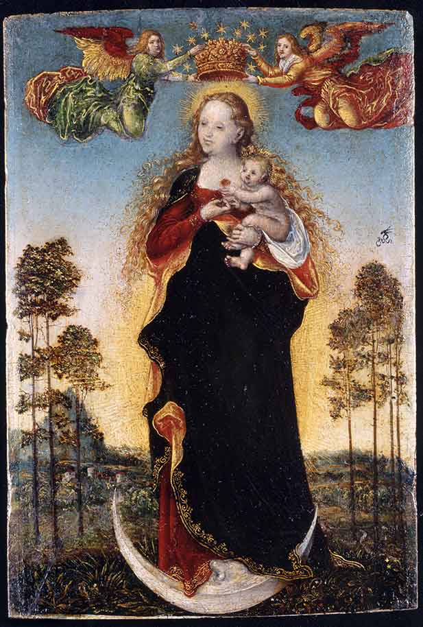La vergine Immacolata con il Bambino e due angeli di Lucas Cranach il Vecchio