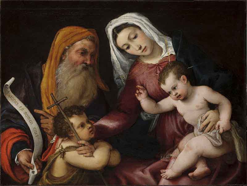 Madonna con Bambino, san Giovanni Battista e san Zaccaria di Lorenzo Lotto