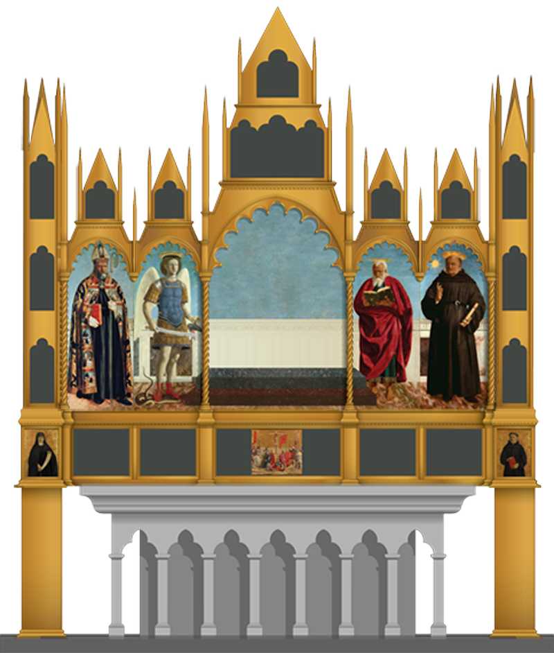 Ricostruzione digitale del polittico agostiniano di Piero della Francesca