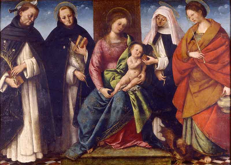 Gaudenzio Ferrari, Madonna con il Bambino e i santi Pietro Martire, Domenico, Caterina da Siena e Marta