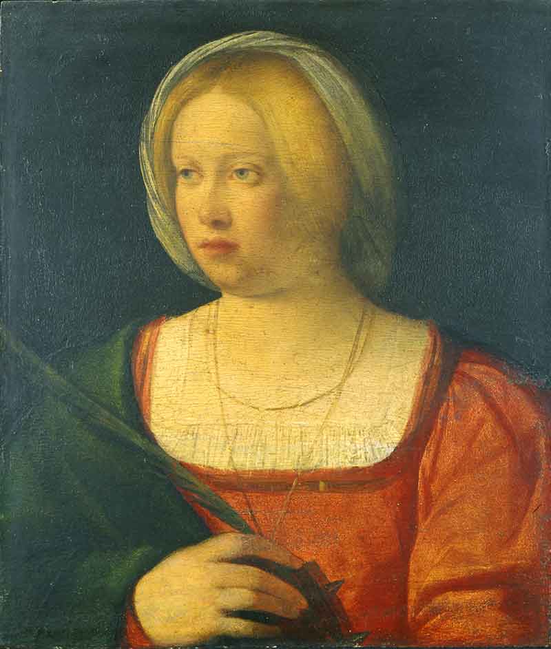 Pietro degli Ingannati, Giovane donna in veste di Santa Caterina
