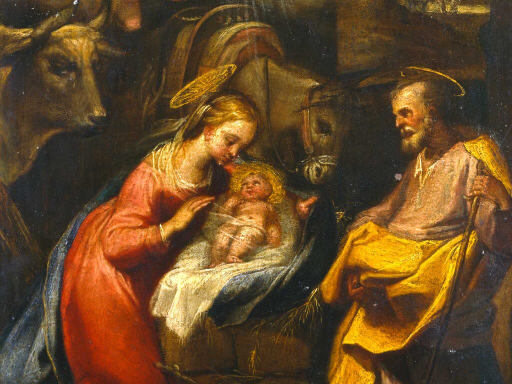 dettaglio della Natività di Rutilio Manetti